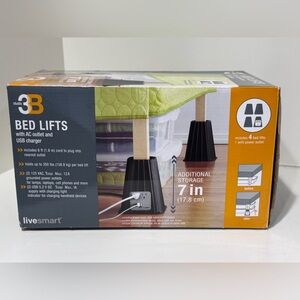 Studio Black Bed Lifts with AC Outlet and USB Charger